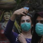 Peshawar Transgenders wearing face masks taking selfies during Coronavorus